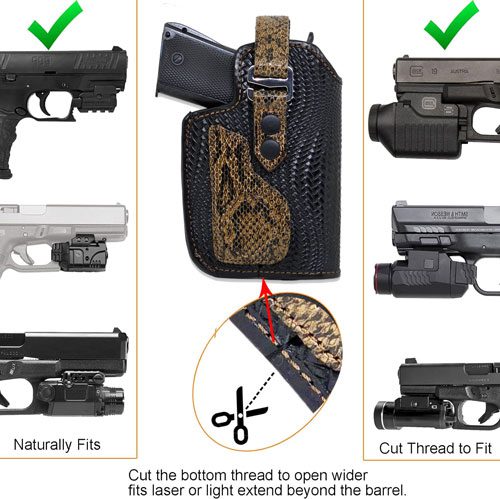 thumbnail image 2 of Ambidextrous IWB/OWB Tactical Pistol Holster – Fits Handguns With Laser/Light, Nylon, Level 1 Retention 2 of 4