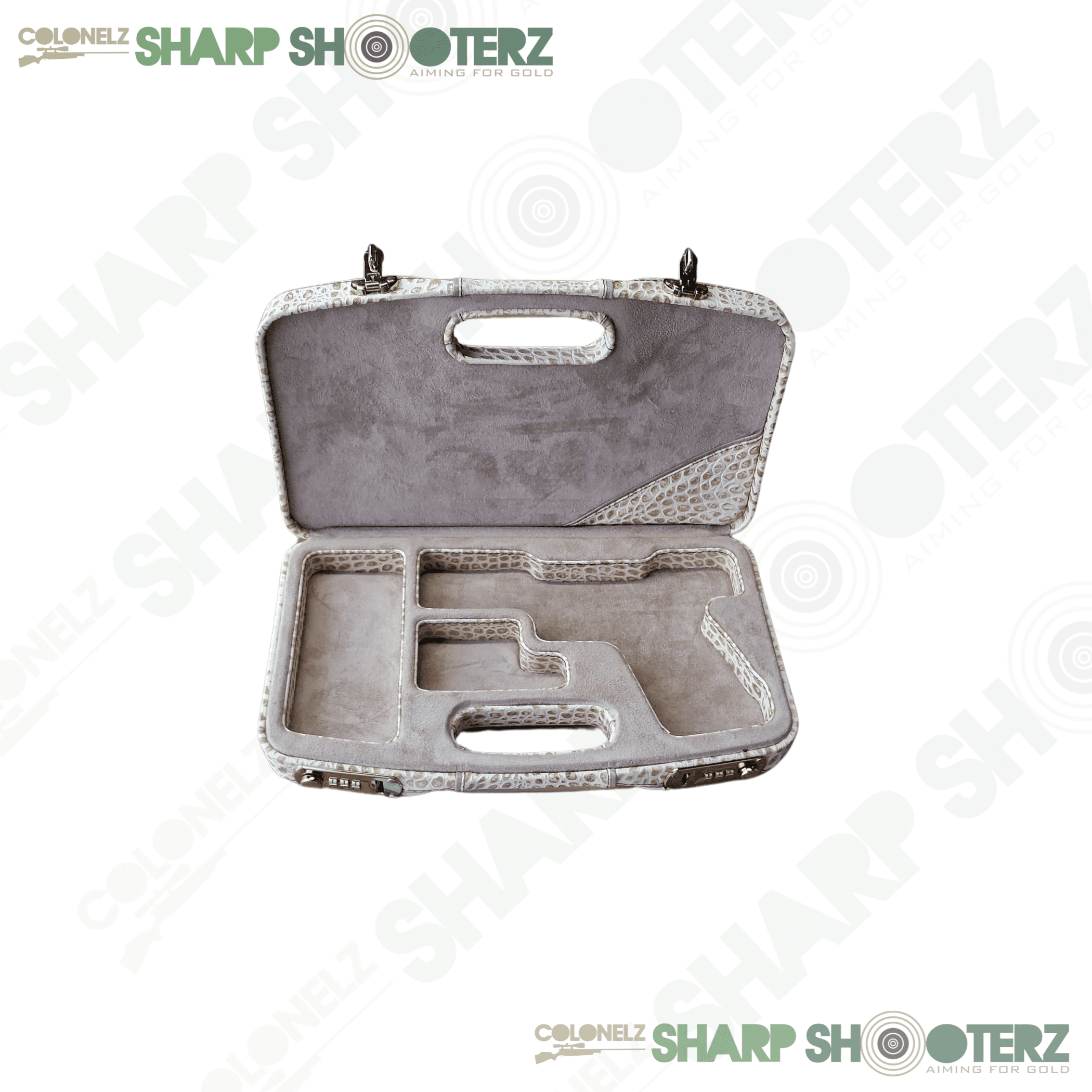 Nagrini Luxury Hard Case with Deluxe Leather for Pistol and Revolver 2 Case